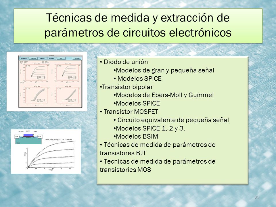 Técnicas de medida y extracción de parámetros de circuitos electrónicos