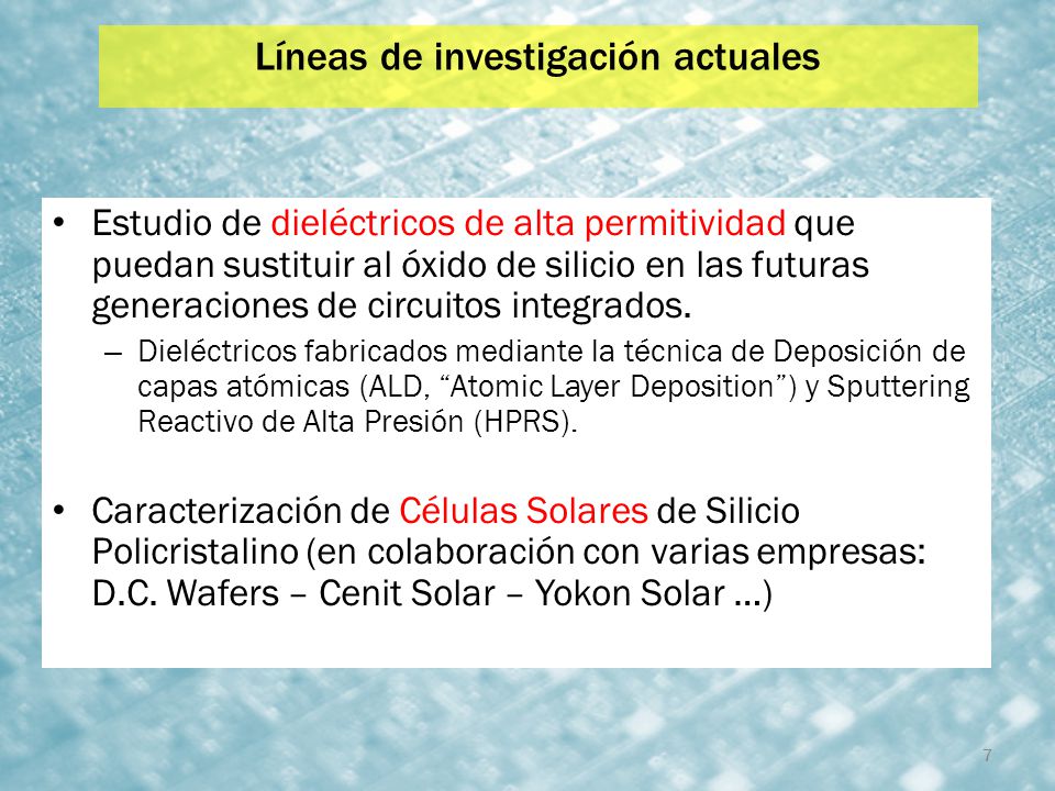 Líneas de investigación actuales