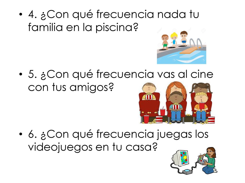 4. ¿Con qué frecuencia nada tu familia en la piscina