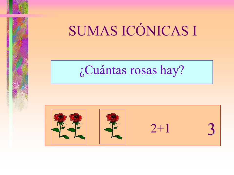 SUMAS ICÓNICAS I ¿Cuántas rosas hay 3 2+1