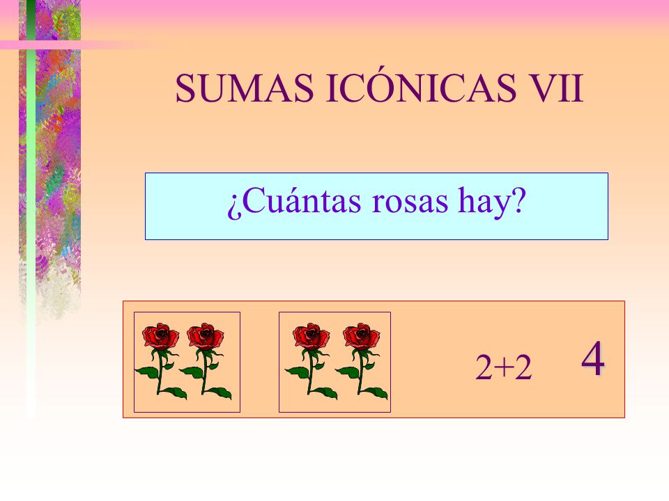 SUMAS ICÓNICAS VII ¿Cuántas rosas hay 4 2+2