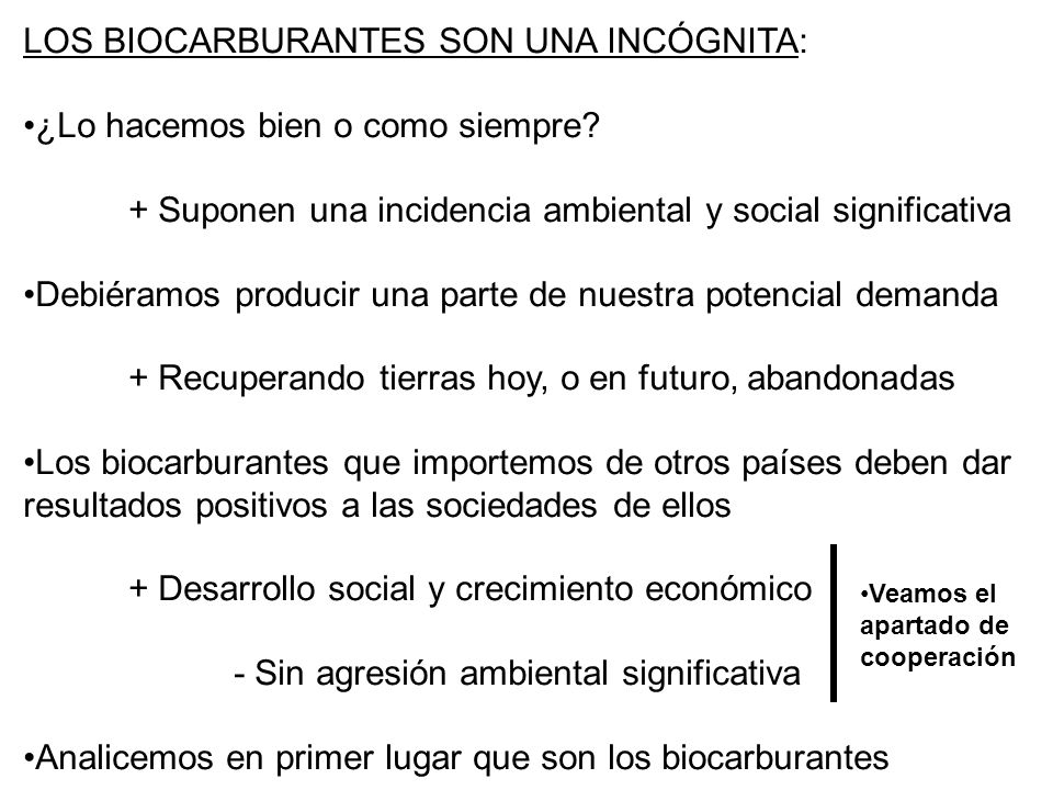 LOS BIOCARBURANTES SON UNA INCÓGNITA: ¿Lo hacemos bien o como siempre