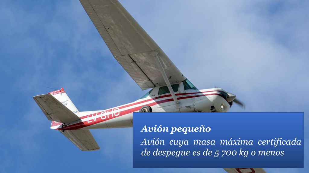 Avión pequeño Avión cuya masa máxima certificada de despegue es de kg o menos