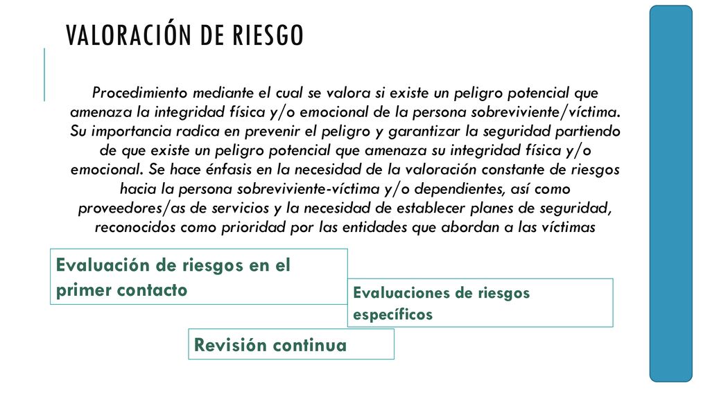 Valoración de riesgo Evaluación de riesgos en el primer contacto