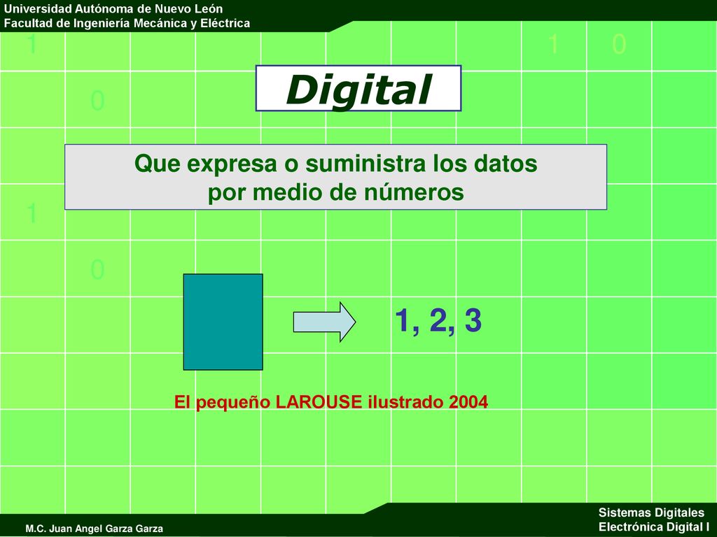 Que expresa o suministra los datos por medio de números