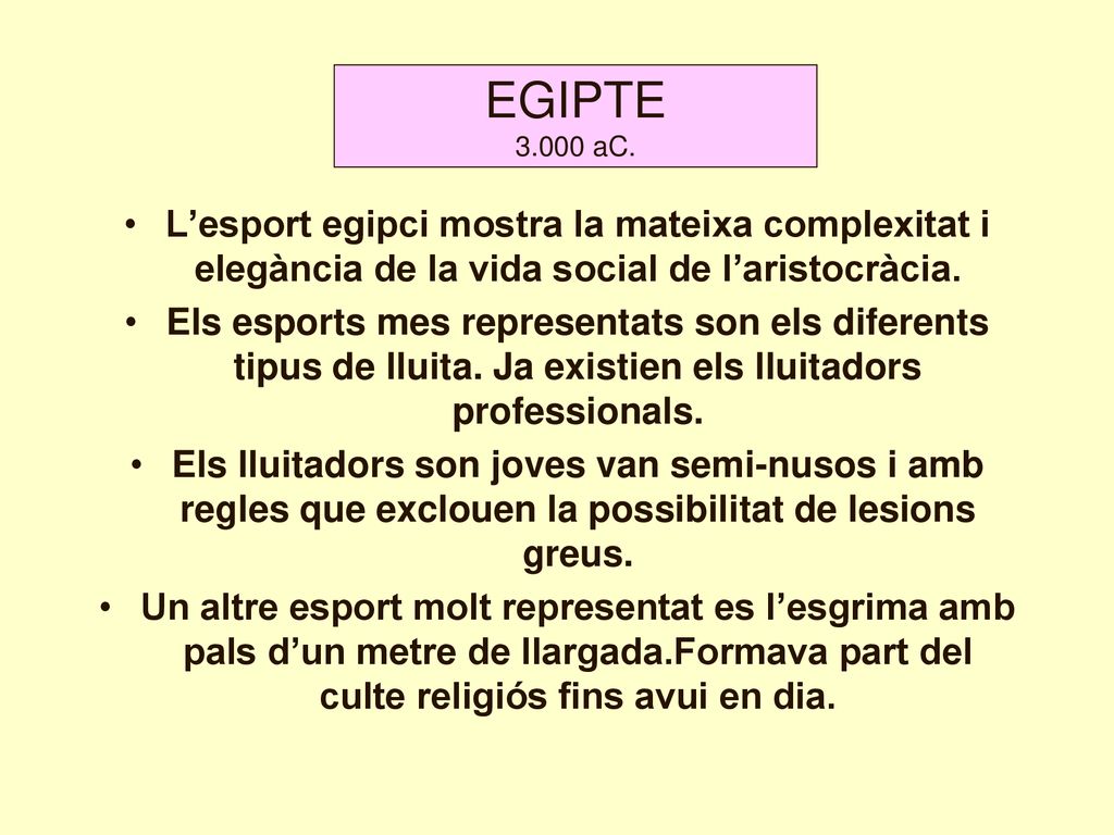 EGIPTE aC. L’esport egipci mostra la mateixa complexitat i elegància de la vida social de l’aristocràcia.