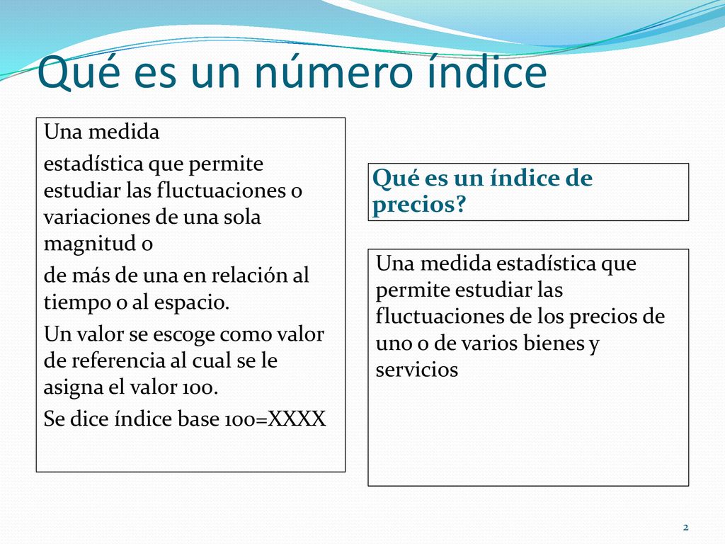 Qué es un número índice Qué es un índice de precios Una medida