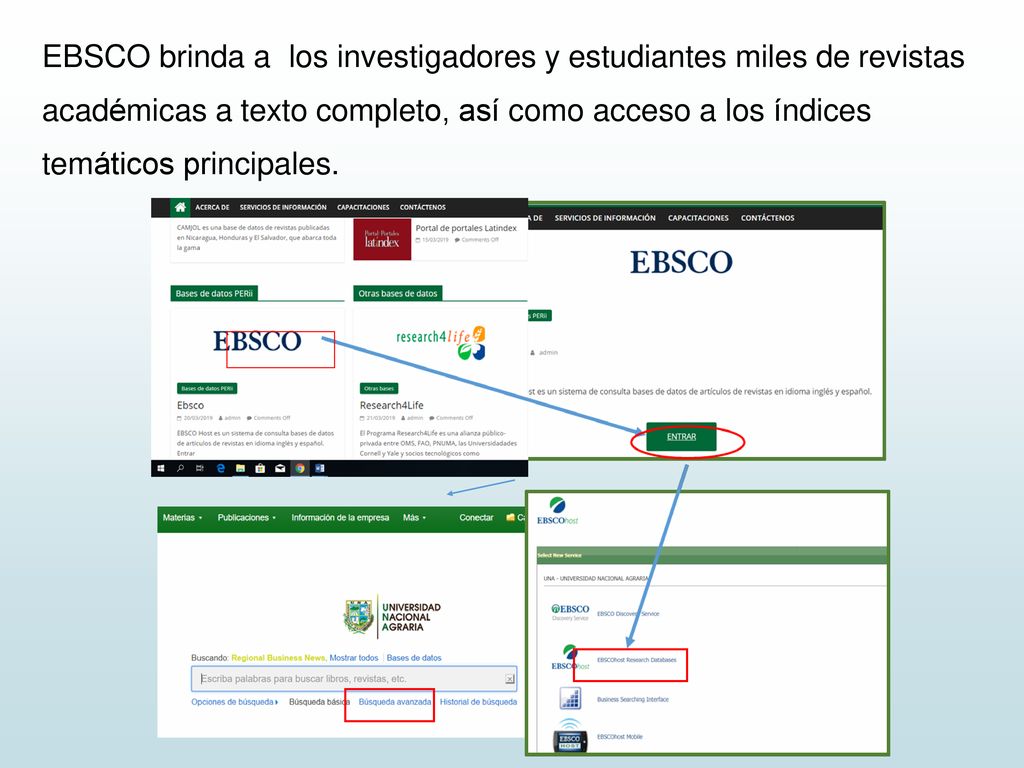 EBSCO brinda a los investigadores y estudiantes miles de revistas académicas a texto completo, así como acceso a los índices temáticos principales.