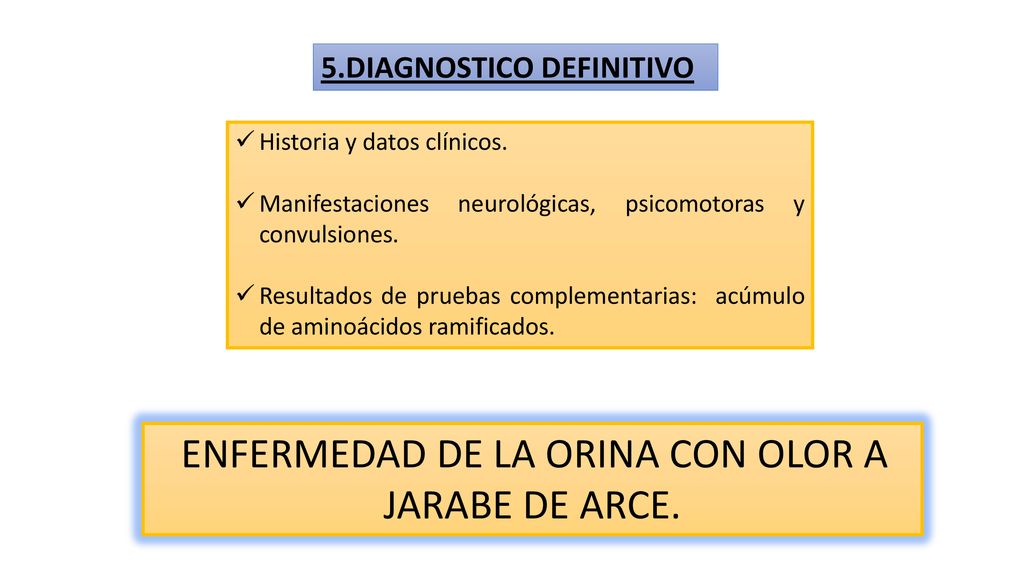 ENFERMEDAD DE LA ORINA CON OLOR A JARABE DE ARCE.