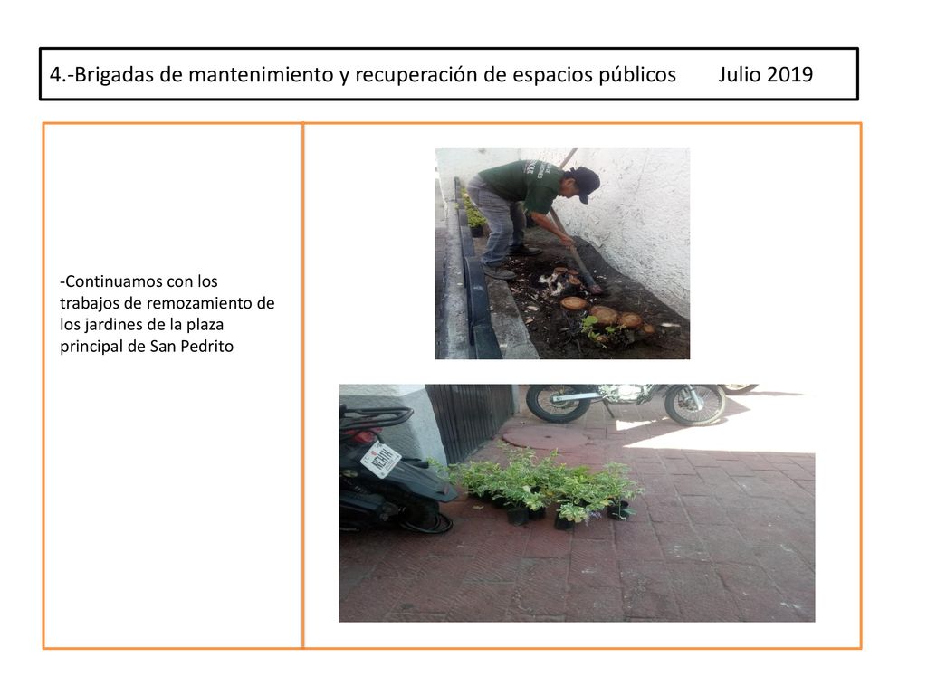 4.-Brigadas de mantenimiento y recuperación de espacios públicos Julio 2019