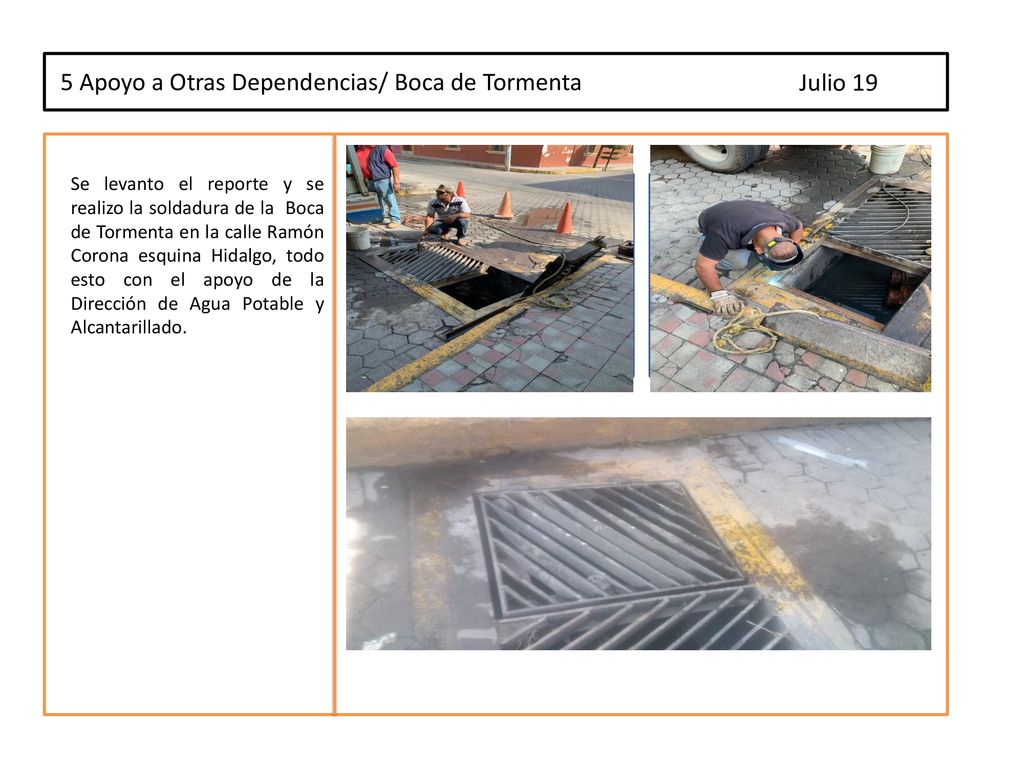 5 Apoyo a Otras Dependencias/ Boca de Tormenta Julio 19
