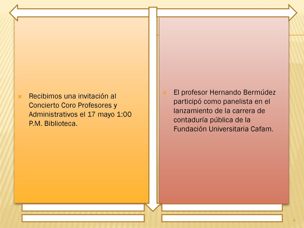 Recibimos una invitación al Concierto Coro Profesores y Administrativos el 17 mayo 1:00 P.M. Biblioteca.