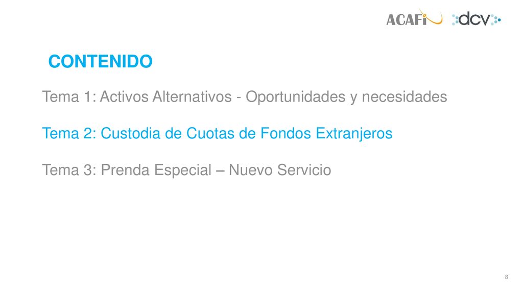 CONTENIDO Tema 1: Activos Alternativos - Oportunidades y necesidades