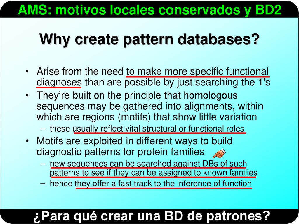 Why create pattern databases ¿Para qué crear una BD de patrones