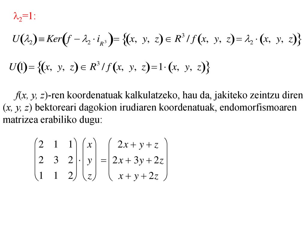 l2=1: f(x, y, z)-ren koordenatuak kalkulatzeko, hau da, jakiteko zeintzu diren.