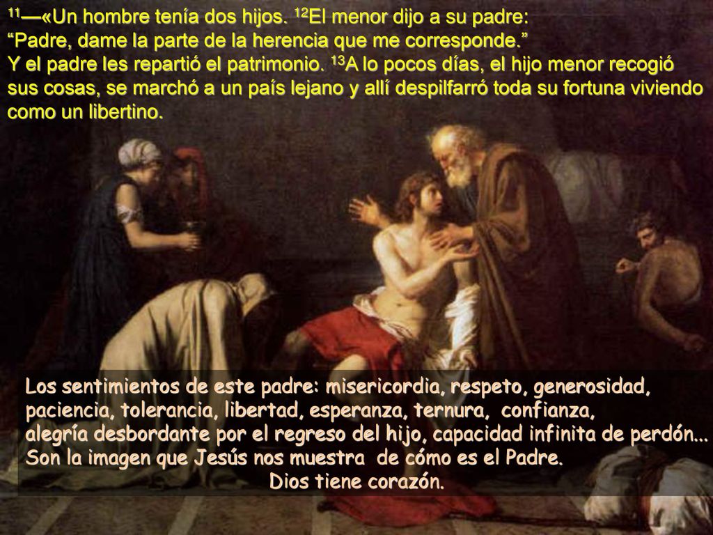 11—«Un hombre tenía dos hijos. 12El menor dijo a su padre: