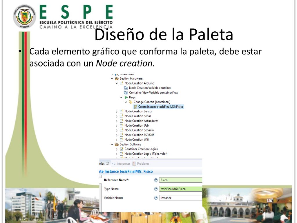 Diseño de la Paleta Cada elemento gráfico que conforma la paleta, debe estar asociada con un Node creation.