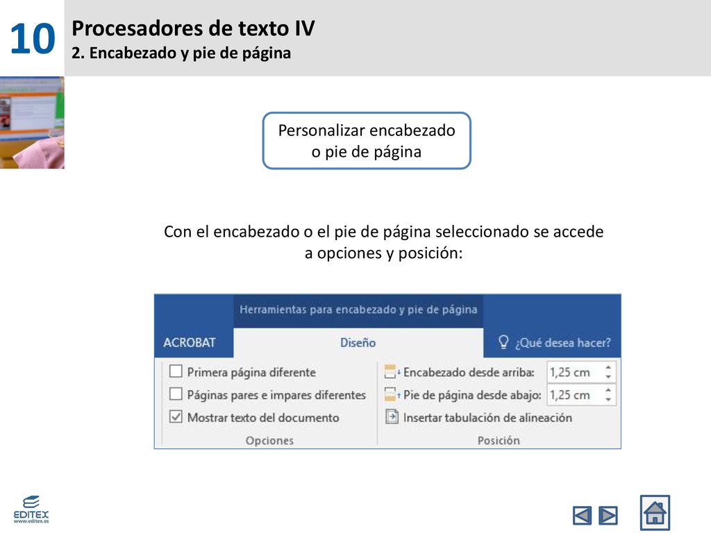 Procesadores de texto IV 2. Encabezado y pie de página