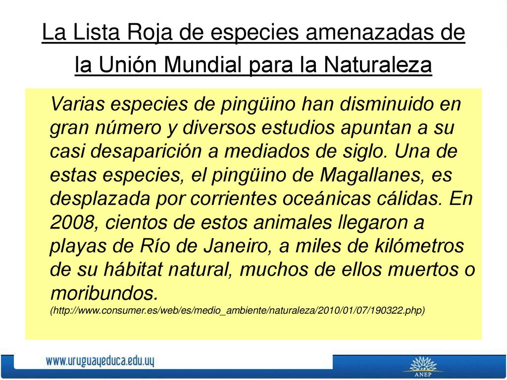 La Lista Roja de especies amenazadas de la Unión Mundial para la Naturaleza