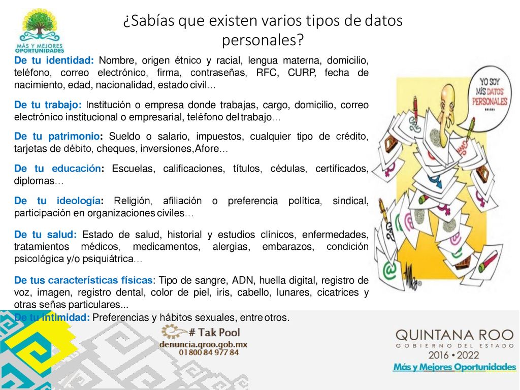 ¿Sabías que existen varios tipos de datos personales