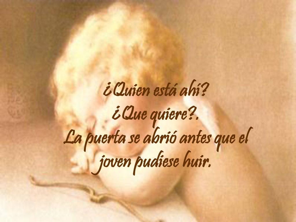 La puerta se abrió antes que el joven pudiese huir.