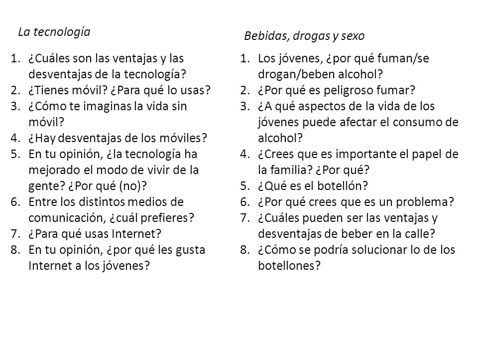 La tecnología Bebidas, drogas y sexo. ¿Cuáles son las ventajas y las desventajas de la tecnología