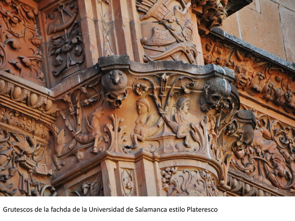 Grutescos de la fachda de la Universidad de Salamanca estilo Plateresco