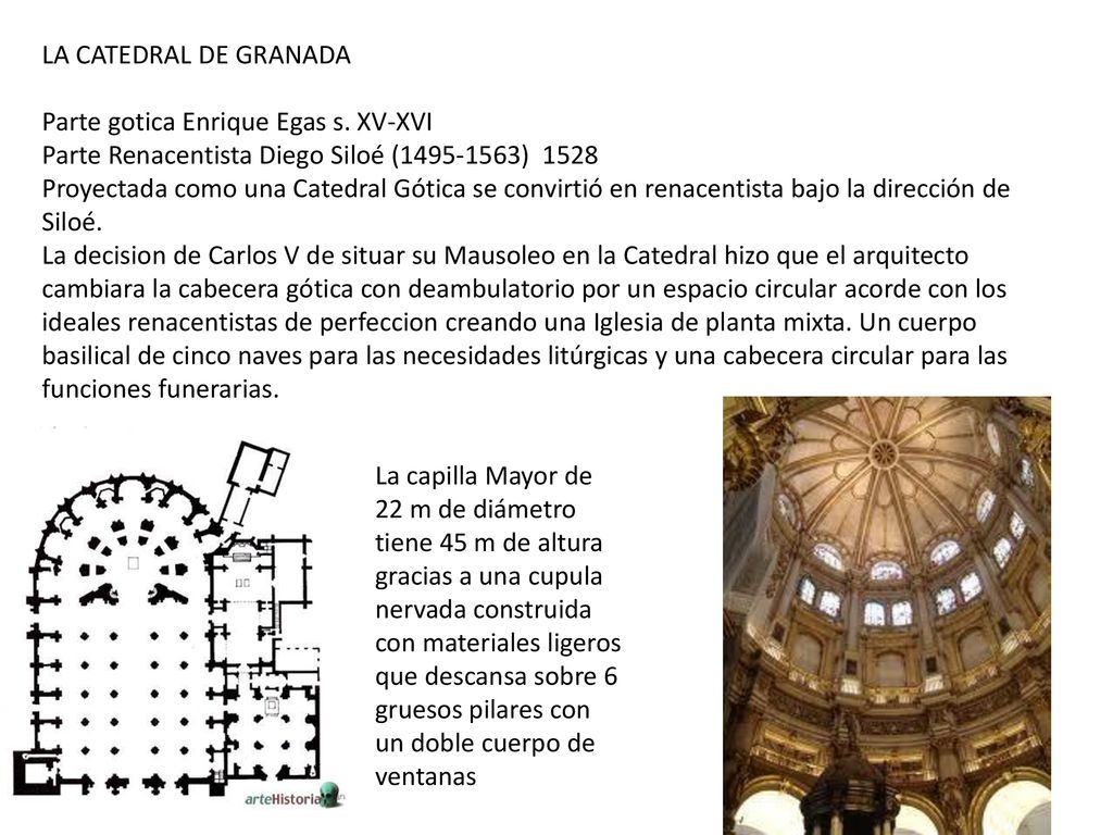 LA CATEDRAL DE GRANADA Parte gotica Enrique Egas s. XV-XVI. Parte Renacentista Diego Siloé ( )