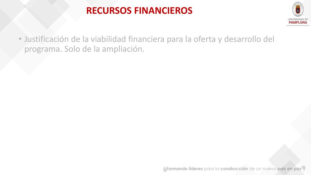 RECURSOS FINANCIEROS Justificación de la viabilidad financiera para la oferta y desarrollo del programa.