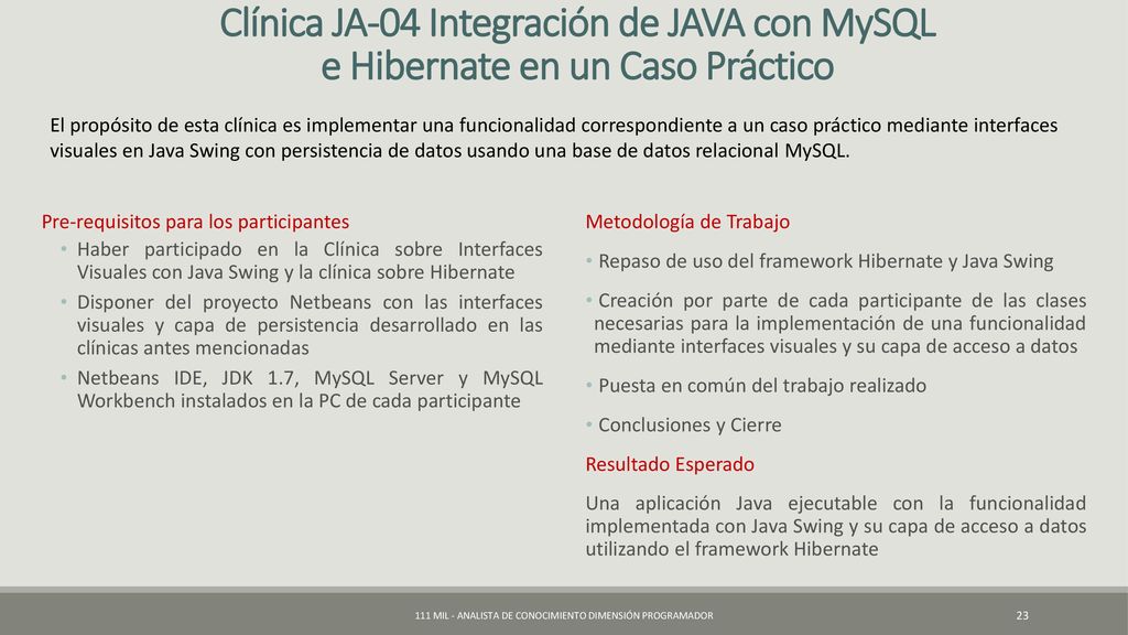 111 Mil - Analista de Conocimiento Dimensión Programador