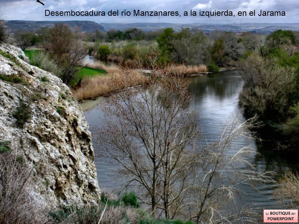 Desembocadura del río Manzanares, a la izquierda, en el Jarama