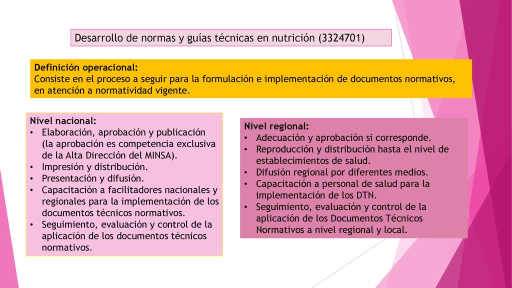 Desarrollo de normas y guías técnicas en nutrición ( )