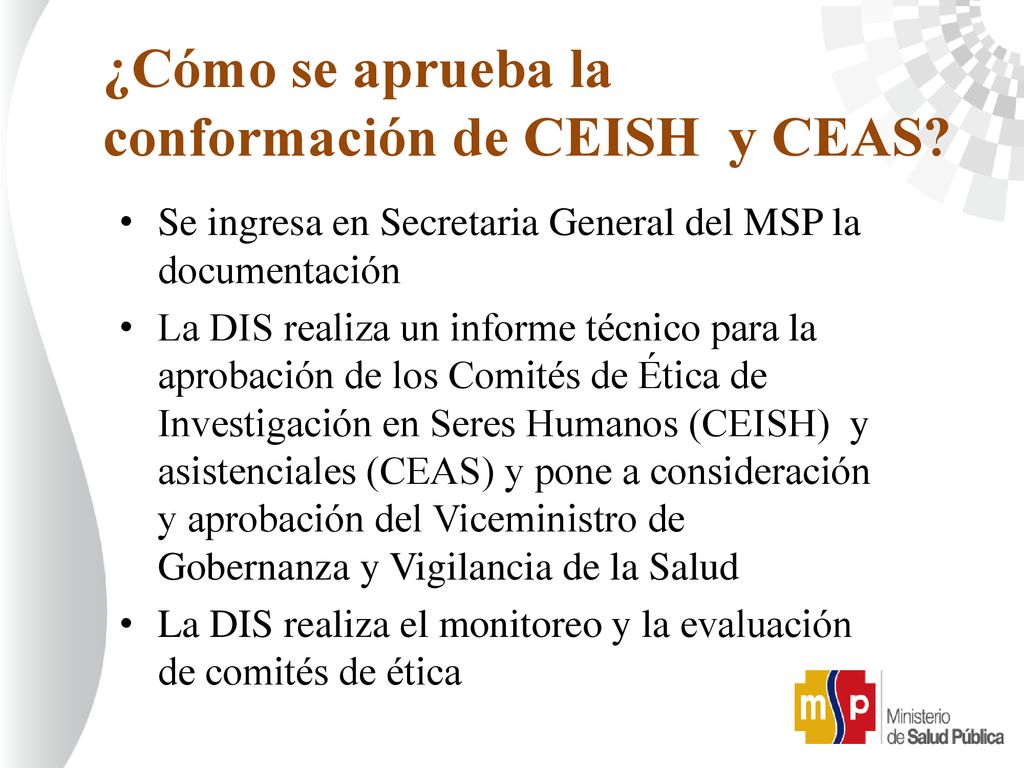 ¿Cómo se aprueba la conformación de CEISH y CEAS