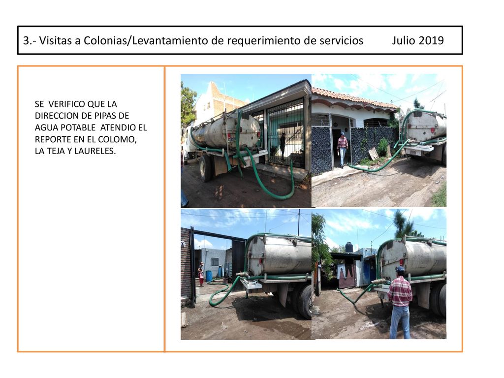 3.- Visitas a Colonias/Levantamiento de requerimiento de servicios Julio 2019