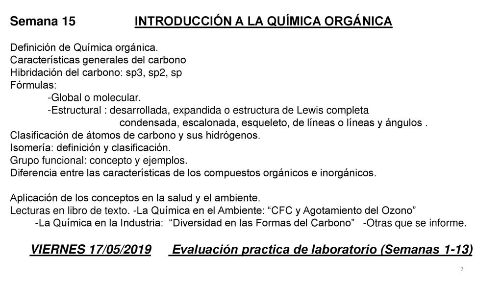VIERNES 17/05/2019 Evaluación practica de laboratorio (Semanas 1-13)