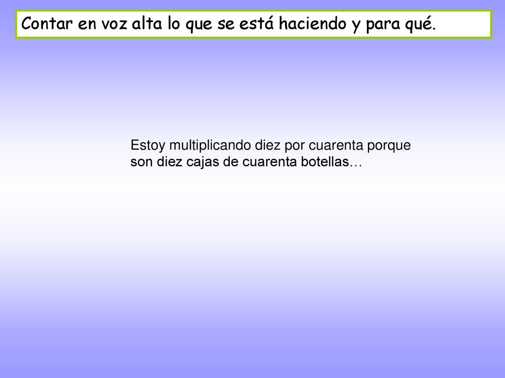 Contar en voz alta lo que se está haciendo y para qué.