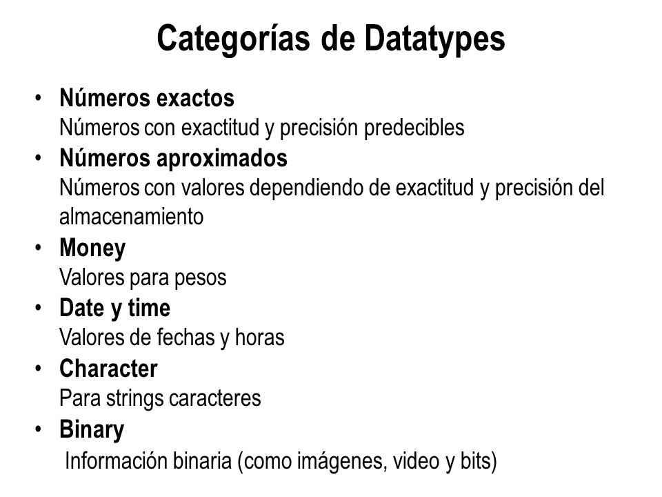 Categorías de Datatypes