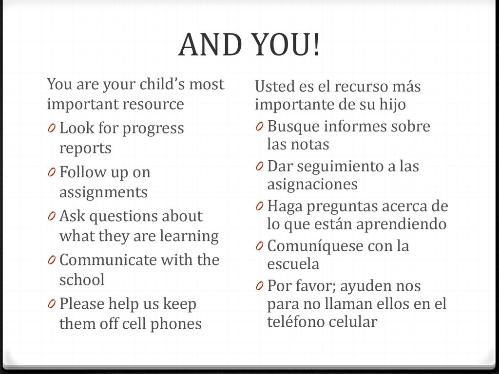 AND YOU! You are your child’s most important resource