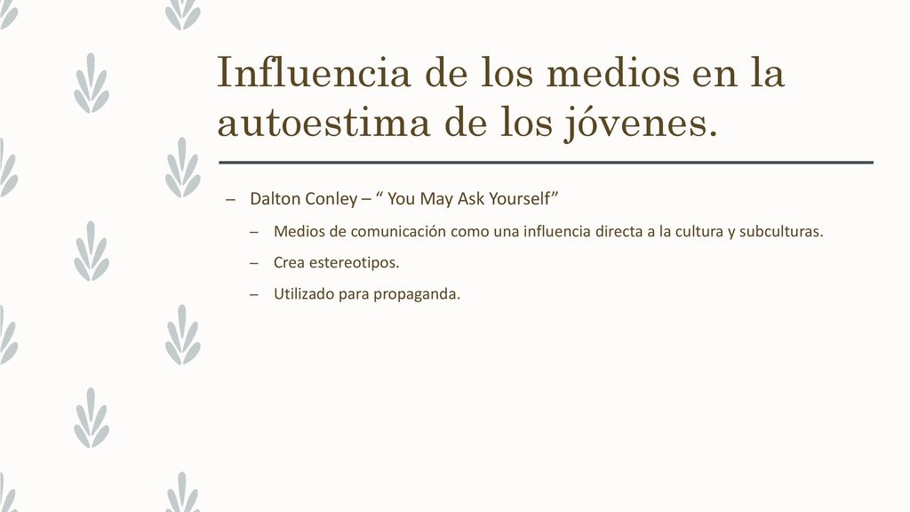 Influencia de los medios en la autoestima de los jóvenes.