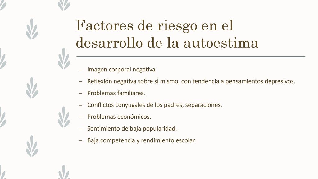 Factores de riesgo en el desarrollo de la autoestima