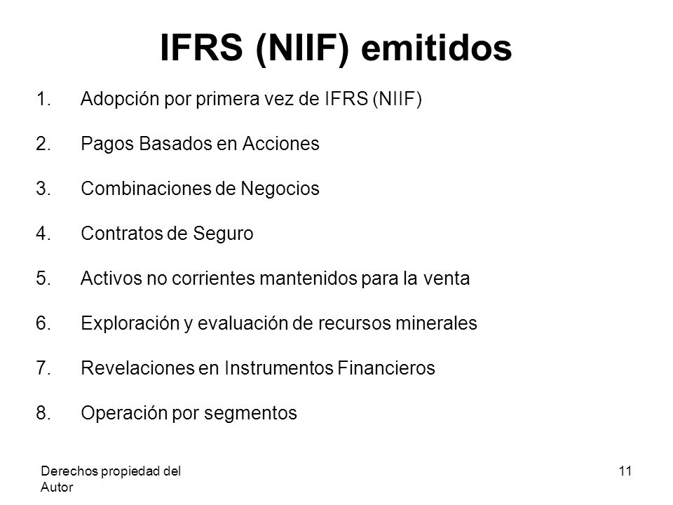 IFRS (NIIF) emitidos Adopción por primera vez de IFRS (NIIF)