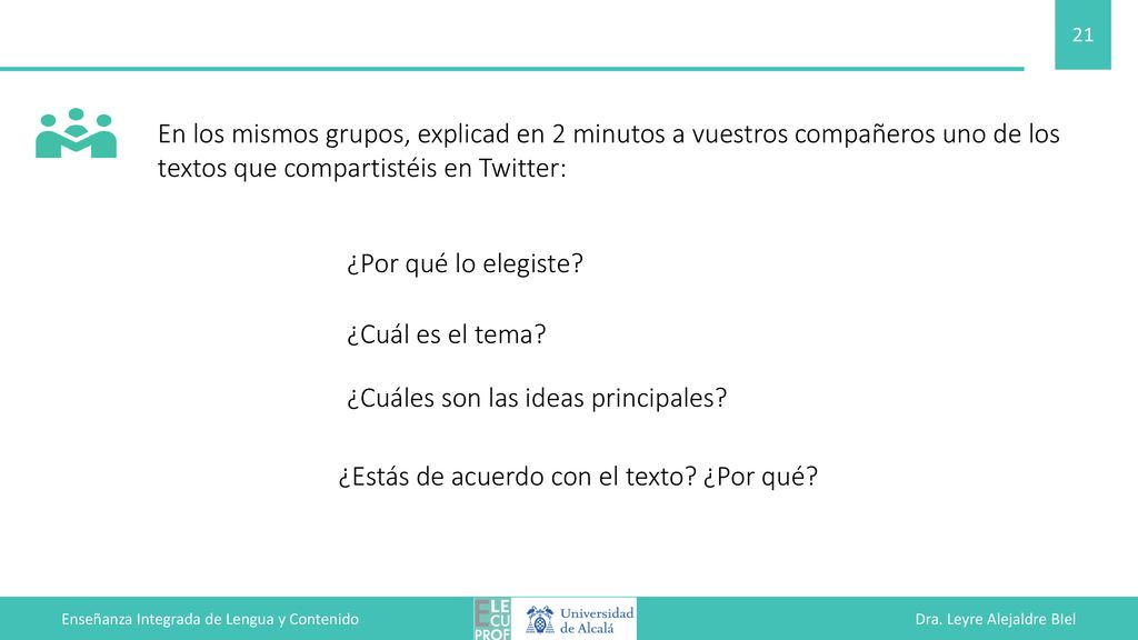 Enseñanza Integrada de Lengua y Contenido Dra. Leyre Alejaldre BIel