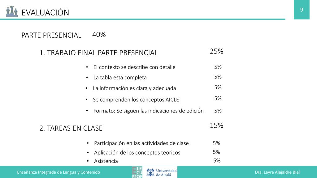 Enseñanza Integrada de Lengua y Contenido Dra. Leyre Alejaldre BIel