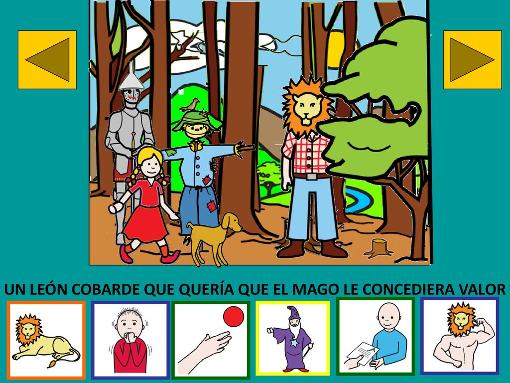 UN LEÓN COBARDE QUE QUERÍA QUE EL MAGO LE CONCEDIERA VALOR