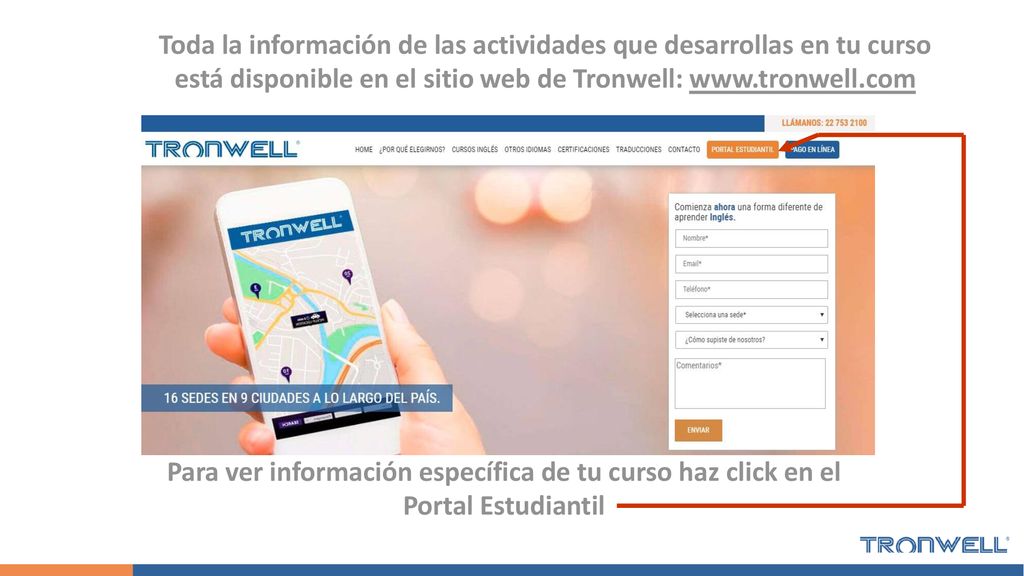 Para ver información específica de tu curso haz click en el