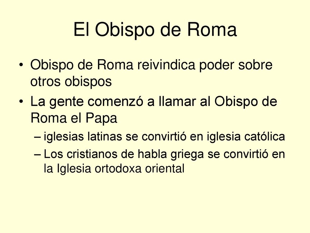 El Obispo de Roma Obispo de Roma reivindica poder sobre otros obispos