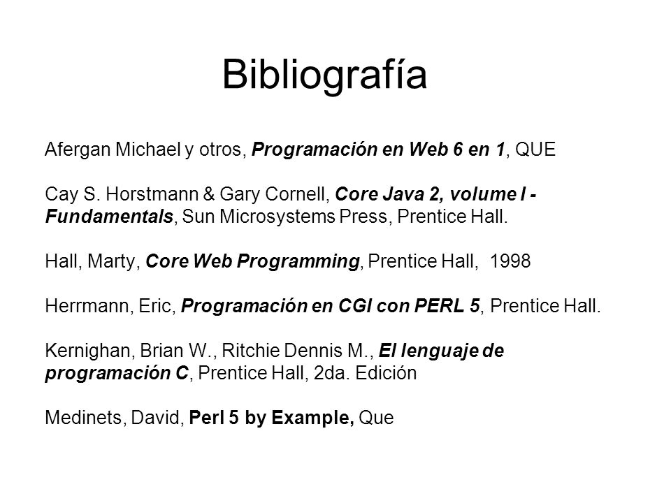 Bibliografía Afergan Michael y otros, Programación en Web 6 en 1, QUE
