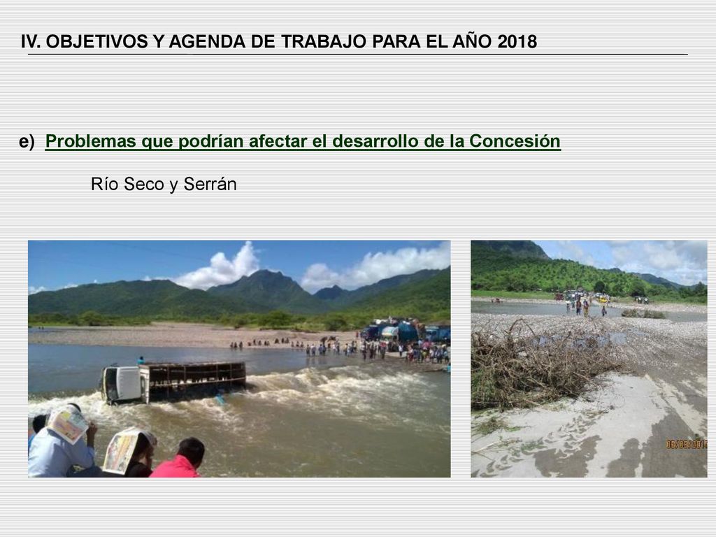 IV. OBJETIVOS Y AGENDA DE TRABAJO PARA EL AÑO 2018