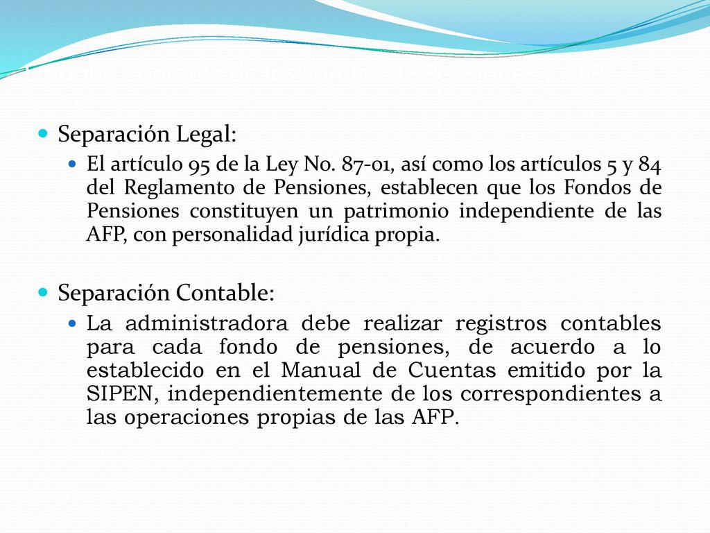 Enfoque Contable de los Fondos de Pensiones y AFP …
