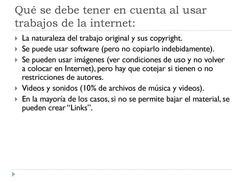 Qué se debe tener en cuenta al usar trabajos de la internet: